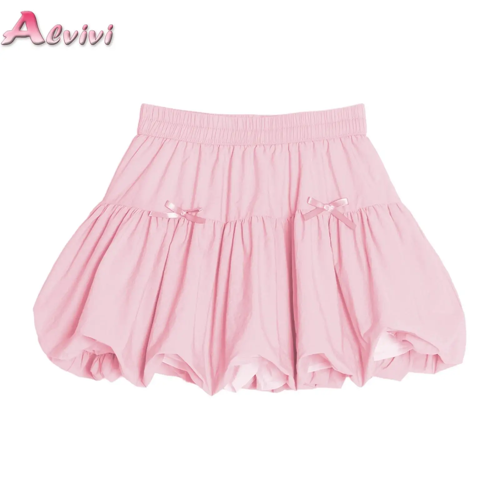 

Girl's Flower Bud Half Body Skirt Kids Teen Bow-tie Inner Shorts Ruffled Puff Flower Bud Skirt Daily Wear Party Outings Clothes