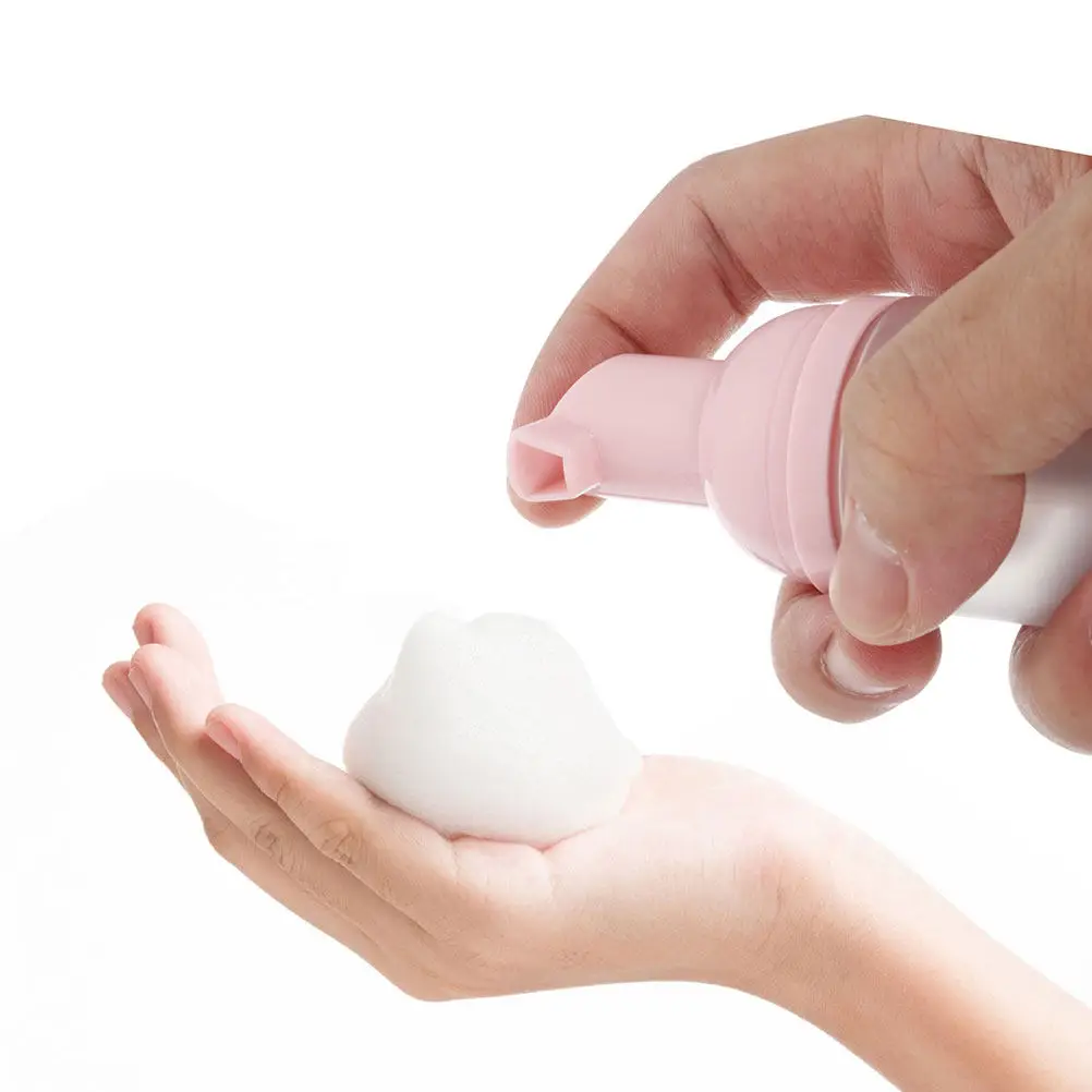 

Набор из 5 круглых гладких элегантных портативных многоразовых пустых флаконов для пены, для геля для душа, ухода за лицом и домашнего декора