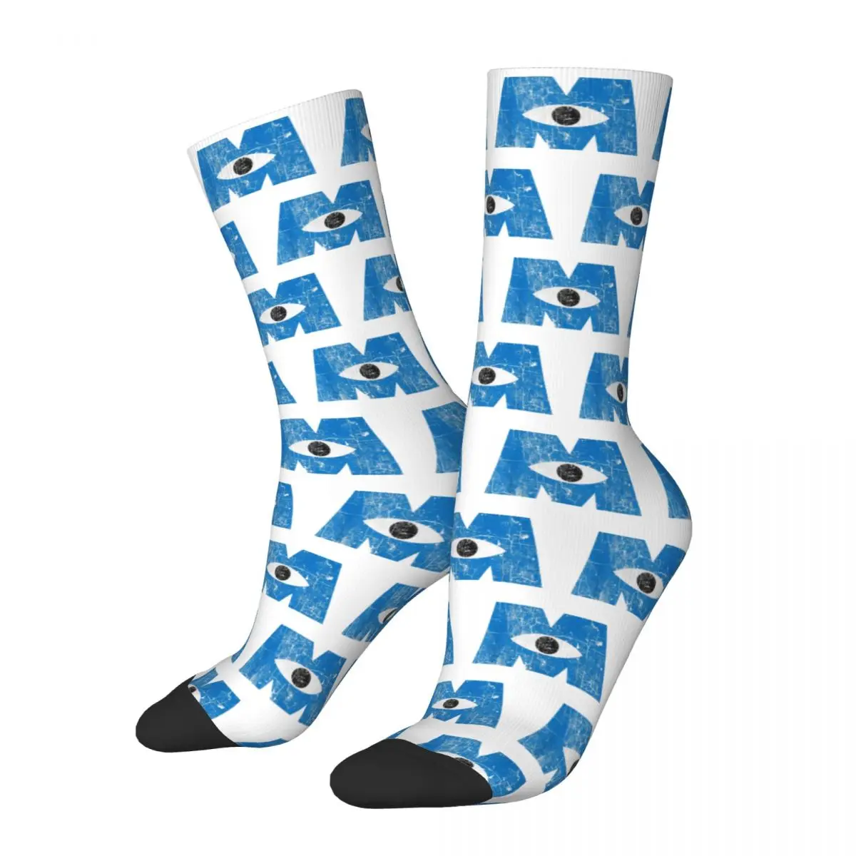 Winter Warm Funny Men's Women's Monsters Inc Distressed Cyclops Blue Logo Socks Breathable Sports Socks