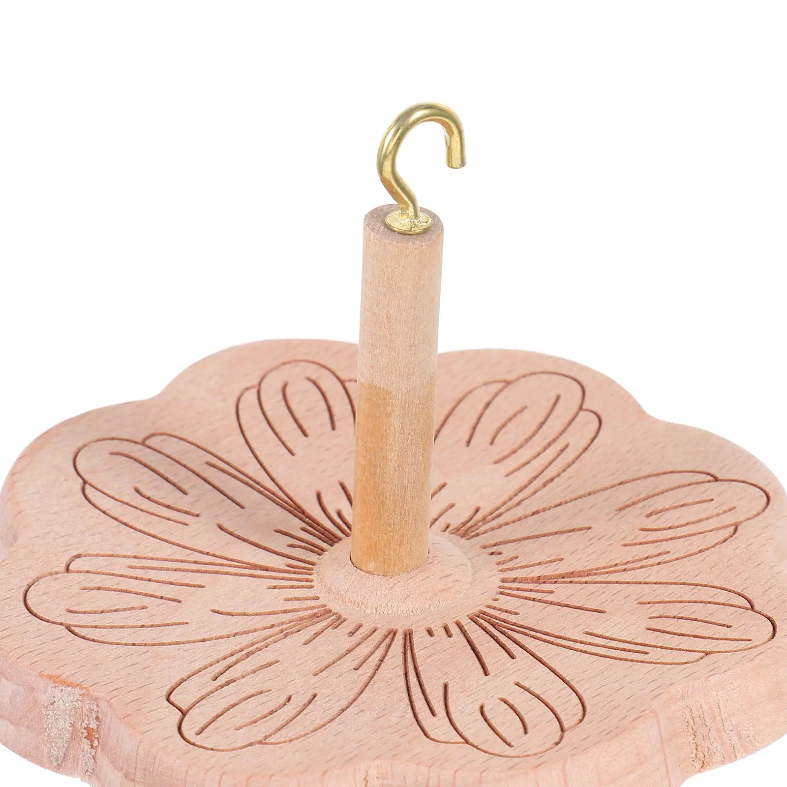 Wooden Yarn Spinning Wheel Part Hardwood Drop Spindle Top Thread Spinning Wheel Smooth Yarn Production Wool Spinner view 5
