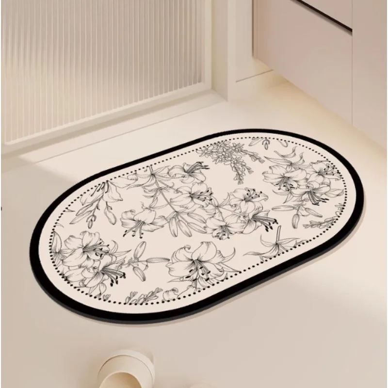 Diatom Bathroom Absorbent Floor Mat, Toilet Entrance Foot Mat, Quick-drying Bathroom Anti-slip Mat, Diatom Mat
