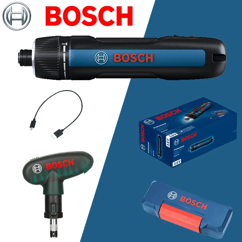 

Bosch GO 3 Original Mini Rechargeable Screwdriver 3.6V Internal Electricity With USB Charging Cable Screw Drill Bit Suit