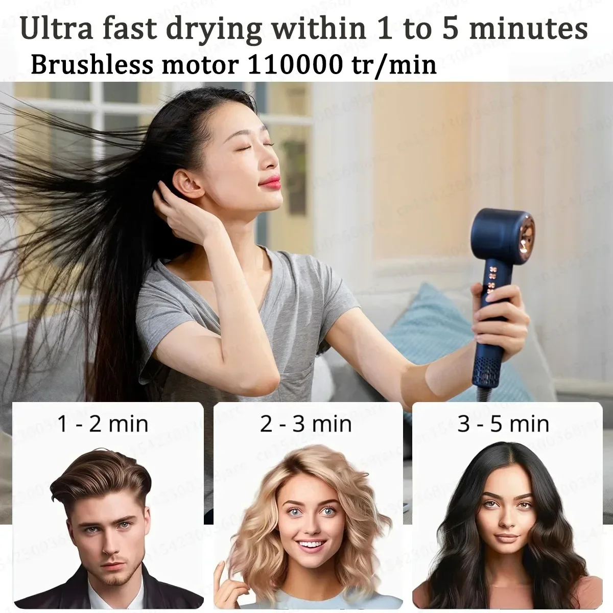 Super Professional Leafless Hair Dryer 220V  Personal Hair Care Negative Ion Hair Machine Constant Anion Electric Blow Dryer