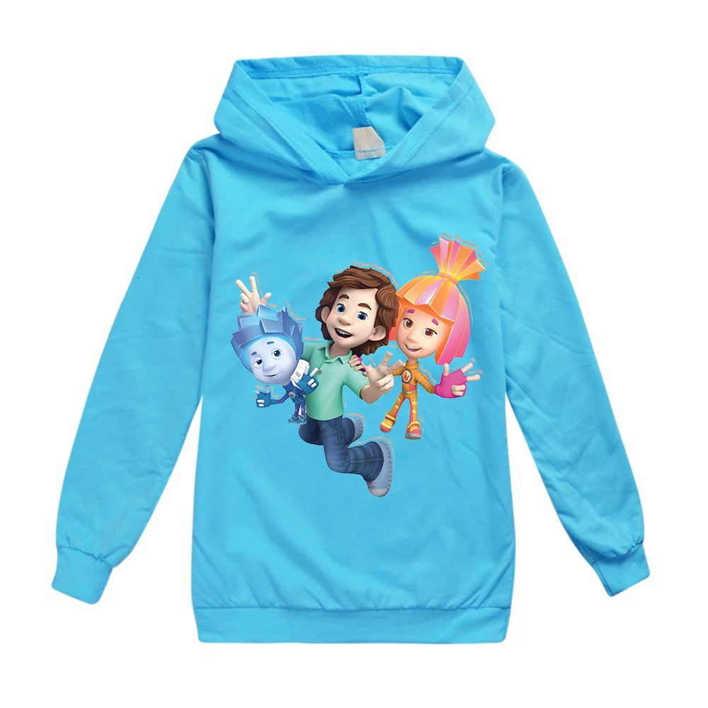 Kids Spring Autumn Hoodies for Boys Tops Cartoon The Fixies Sweatshirts Witch Wizard Funny Hooded Clothes Girls Long Sleeves