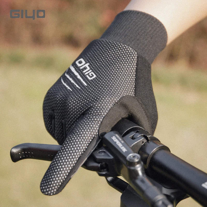 GIYO Cycling Winter Warm Full Finger Gloves Men Women Thermal Touch-screen SBR Filling Thicken Shockproof Bicycle Gloves Mittens