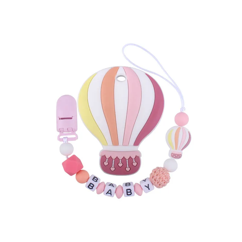 Attache-sucette de dentition personnalisé pour bébé, perles en silicone, cadeau à mâcher pour tout-petits, nom personnalisé