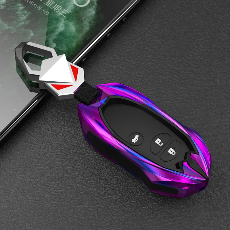 Zinc Alloy Key Fob Cover Case For Toyota Land Cruiser Prado 150 Camry Prius Crown For Subaru 2013 2014 Foreste Outback XV legacy view 2