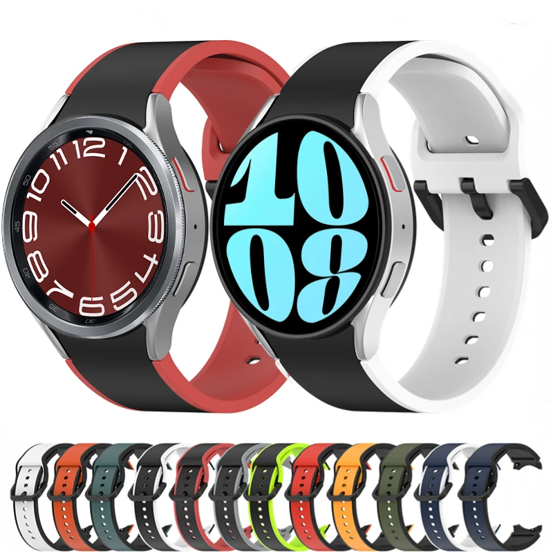 No Gap Silicone Strap For Samsung Galaxy Watch 7/6/5/4 40mm 44mm 5 Pro 45mm Breathable wristband For Watch 6 Classic 47mm 43mm