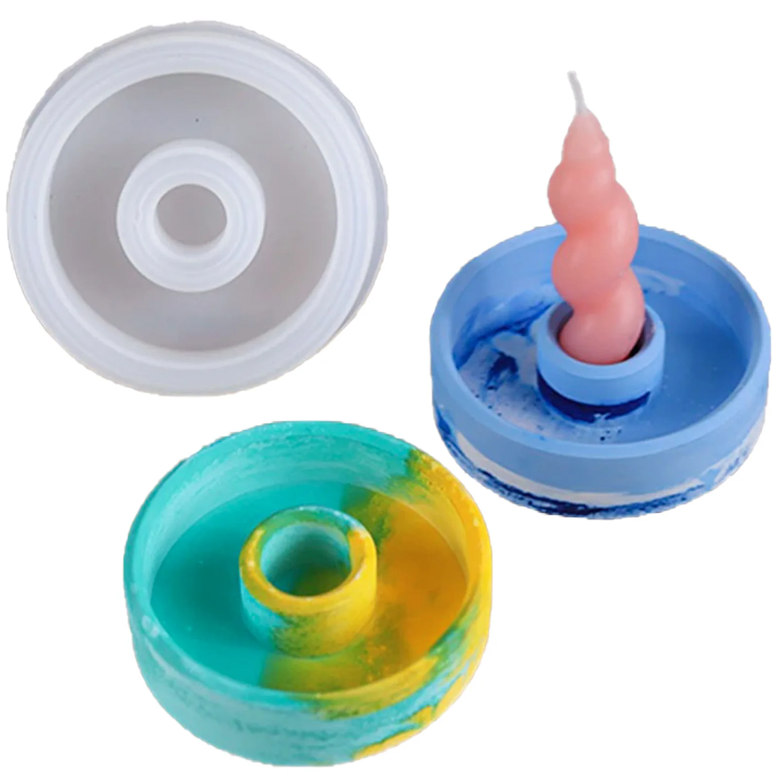DIY Candle Candle Holder Silicone Mold Christmas Mould Aroma Candle Bottom Bracket Making Plaster Drip Resin Ornament Molds