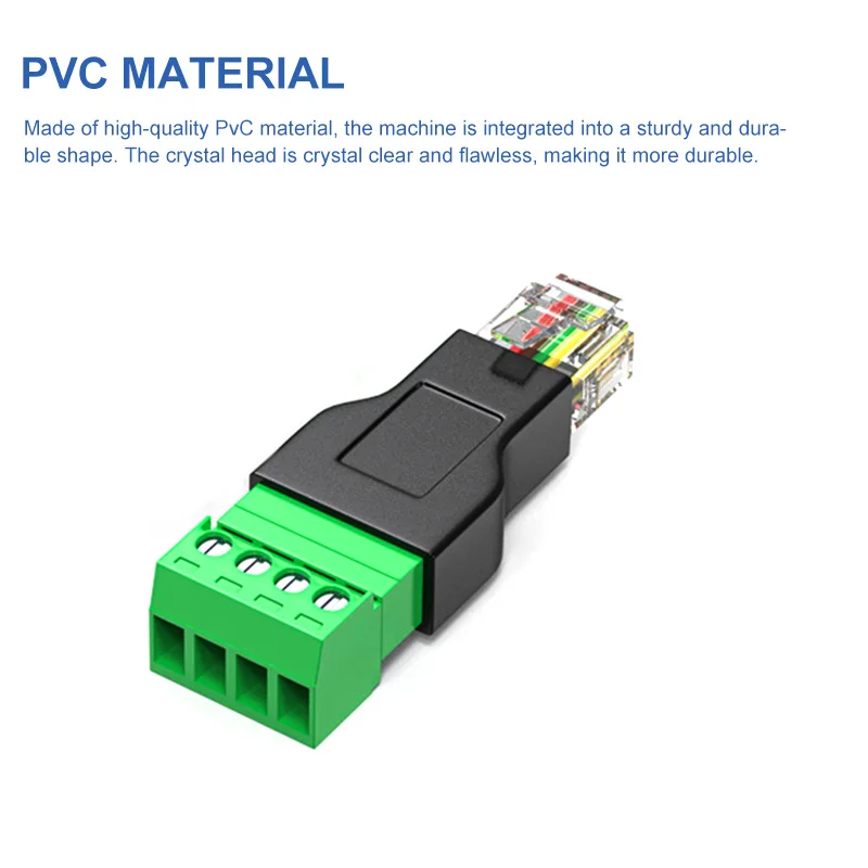 RJ11 to 4pin Terminal Solderless Phone Crystal Head 6P4C Pressure Free Joint rj11 Quick Docking Network Conversion Connector