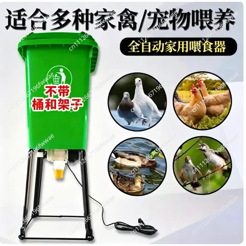 Automatic Pet Feeder for Pigeons Chickens Ducks Dogs Fish Programmable Timer Food Dispenser with Quantity Control 220V 12V