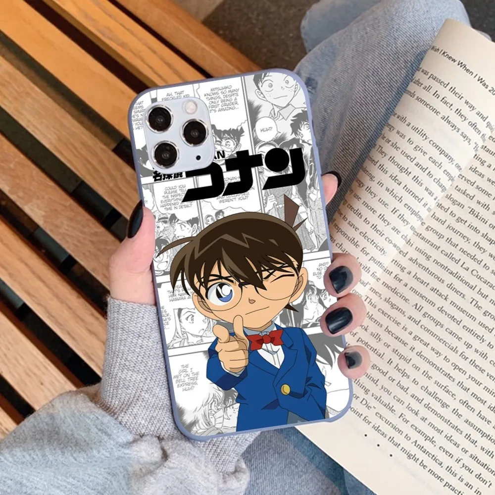 Bilibili Detective Conan Phone Case For IPhone 14 11 12 13 Mini Pro Xs Max 8 7 6 6S Plus X XR Solid Candy Color Case