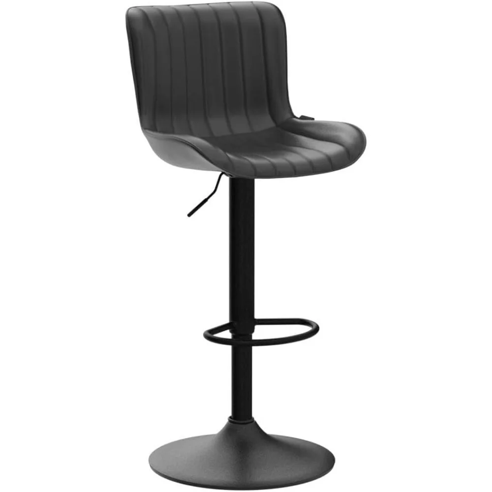 YOUNUOKE 24 Inch Metal Black Adjustable Swivel Counter Height Bar Stools Set of 2 for Kitchen Island