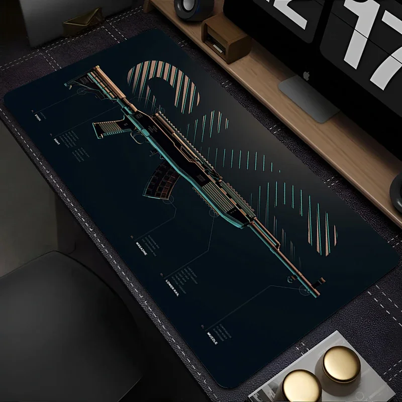 CSGO الأسلحة النارية ماوس الوسادة كمبيوتر محمول كول أنيمي الألعاب الملحقات ماوس مكتب الكمبيوتر ألعاب خزانة لوحة المفاتيح البساط XXL حصيرة مكتبية ل PUBG