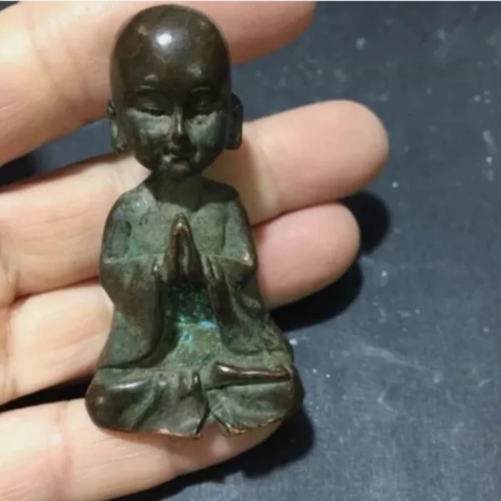 Vintage Rare Chinese bronze buddha blessing statue figure table decoration Art