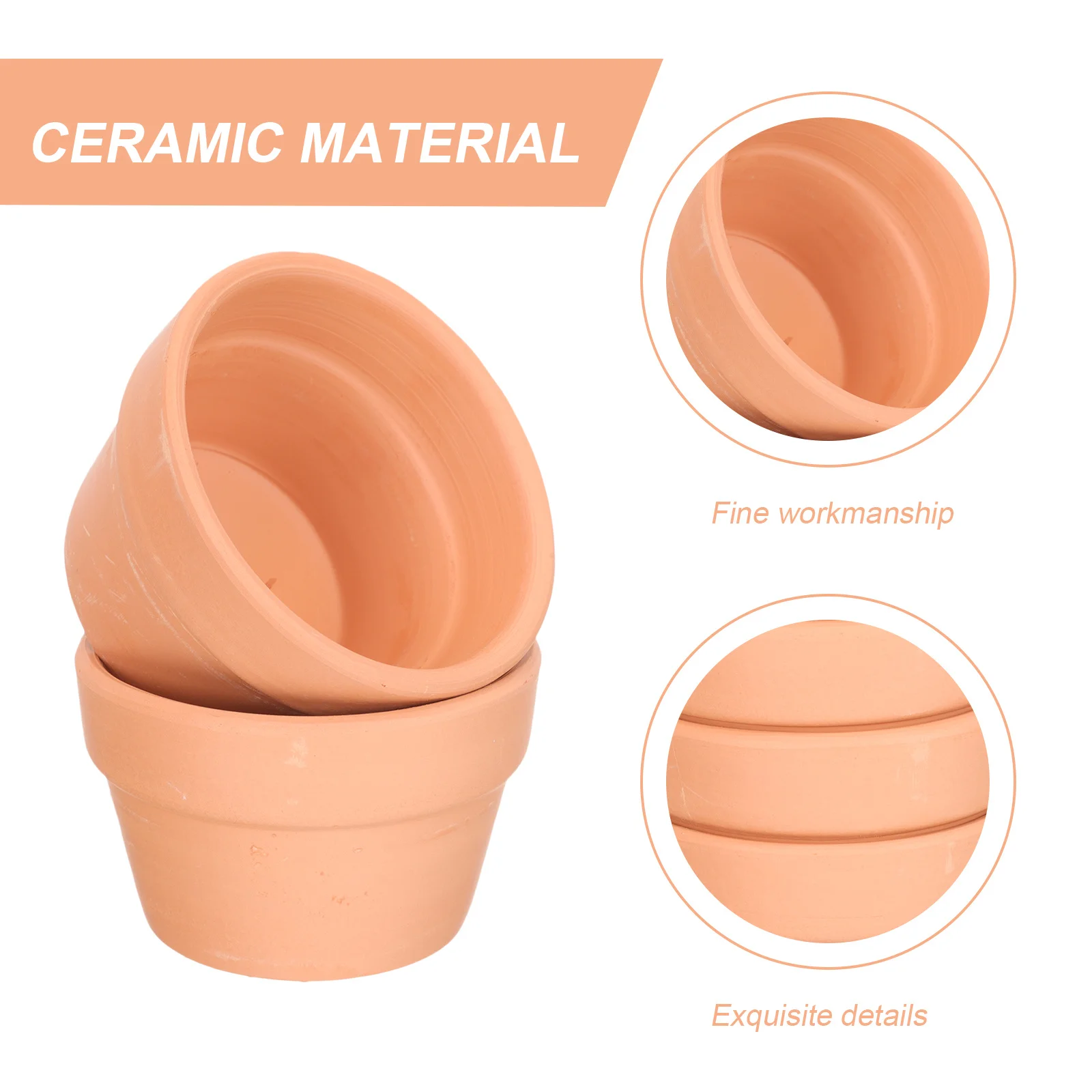 

10Pcs Terracotta Succulent Pots Simple Style Flower Containers for Home Office Decor Desktop Planting Pot Garden Supplies