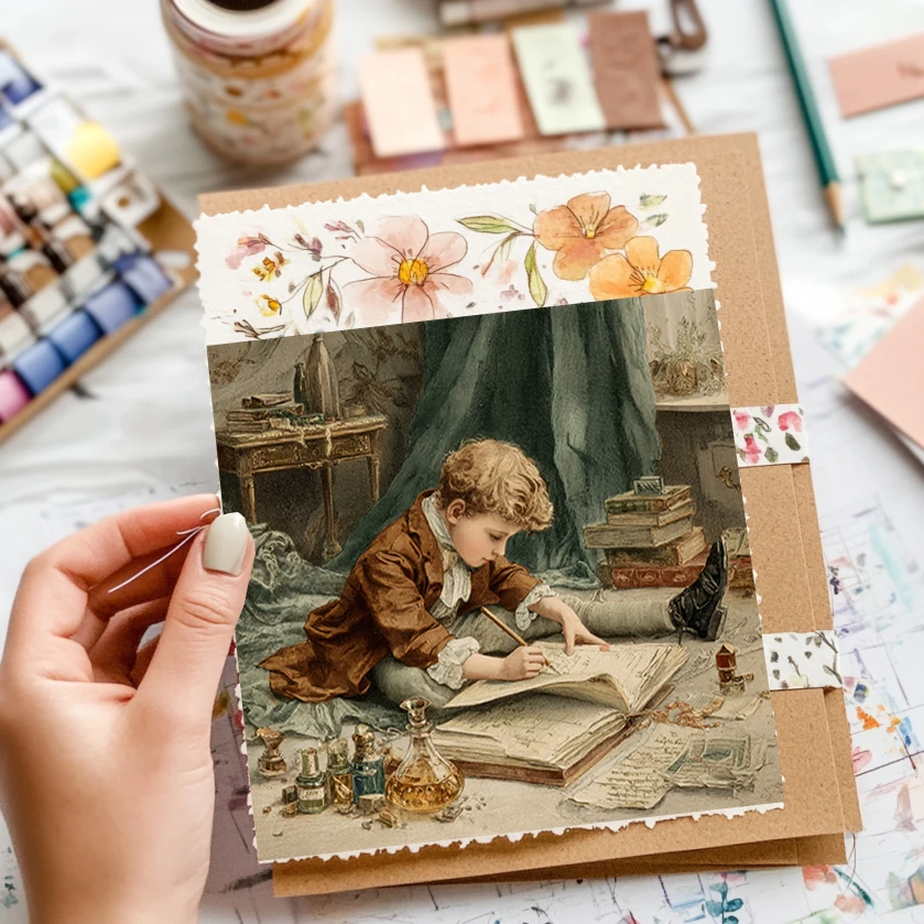 36 vellen 6 "x 6" plakboekpapierpakket: handgeschilderde bloemenprints voor scrapbooking, origami, junk journal en kaarten maken.