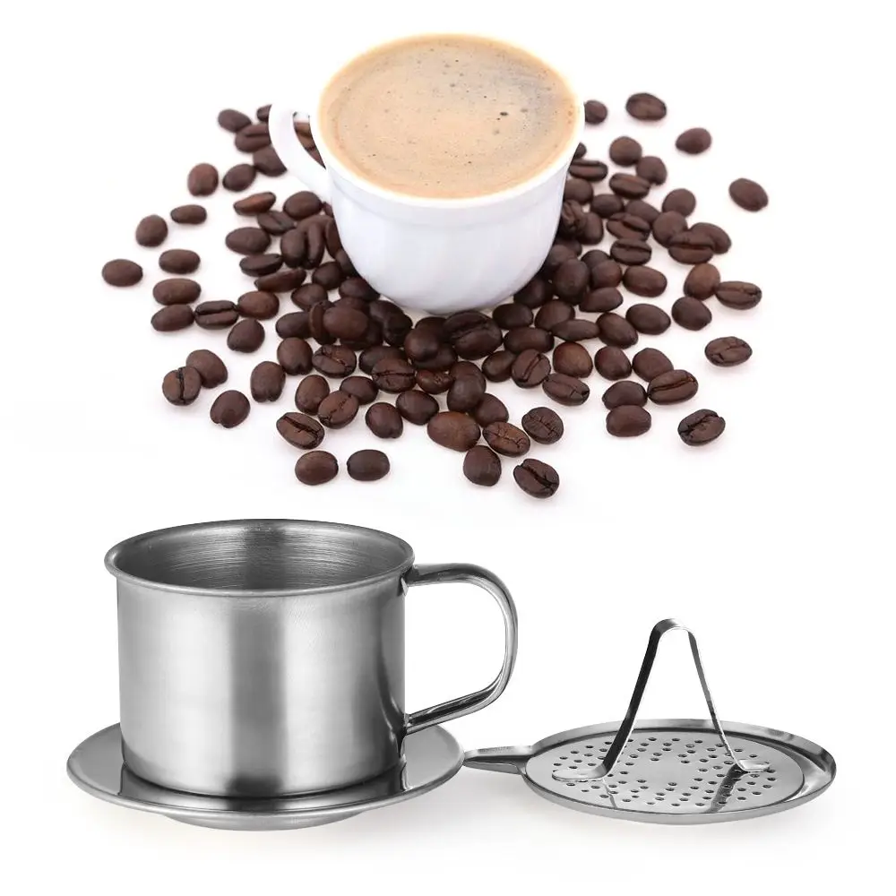 New Mug Cup Moka Pots Vietnam Coffee Drop Filter Maker Infuser Stainless Steel