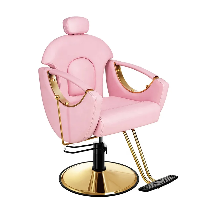 

Modern Hair Salon Furniture Beauty Makeup Styling Haircut Chair Luxury Black and Gold