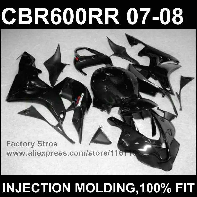 Glossy black body repair parts Injection moulding for HONDA CBR 600 RR 2007 2008 OEM fairing parts cbr600rr 07 08