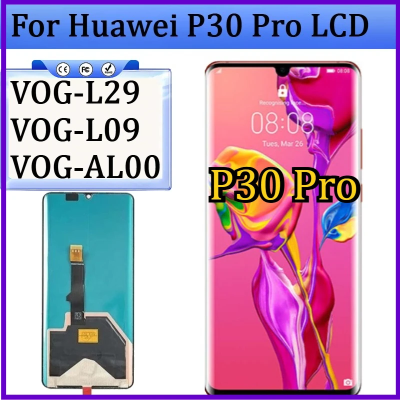 New OLED For Huawei P30 Pro LCD VOG-L29 VOG-L09 VOG-AL00 Display Touch Screen Digitizer Assembly for Huawei P30Pro Replacement