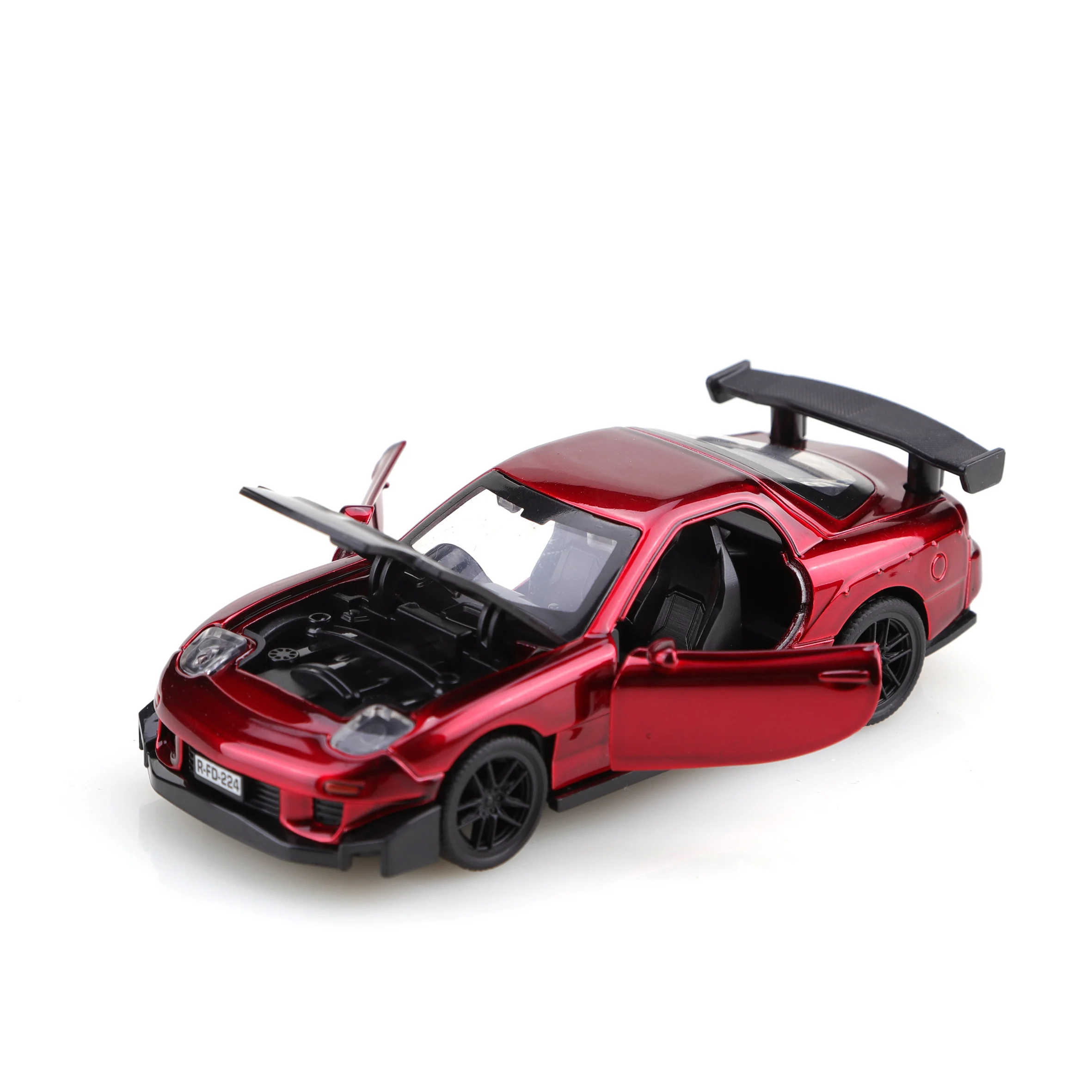 (Corrugated Box) 1/36 Scale, Mazda R FD Style Toy Car, Powerful Spring Function, Metal Casting, Boys' Toy, The Best Gift.