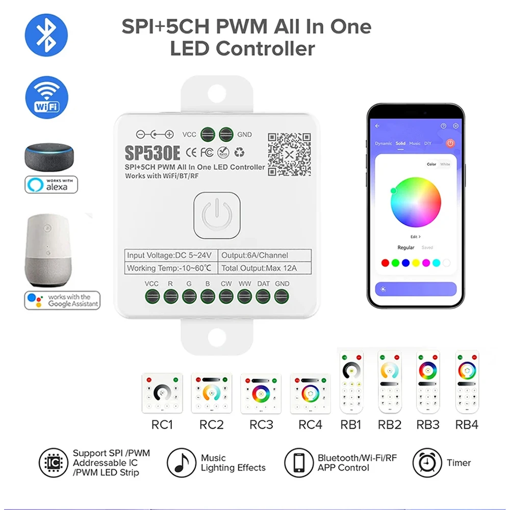 yZ[zI[CLEDRg[[ SP530E Wifi Alexa Google Home BT SP630E 5CH PWM SPIsNZLEDXgbvCg WS2812 SK6812 WS2811 FCOB