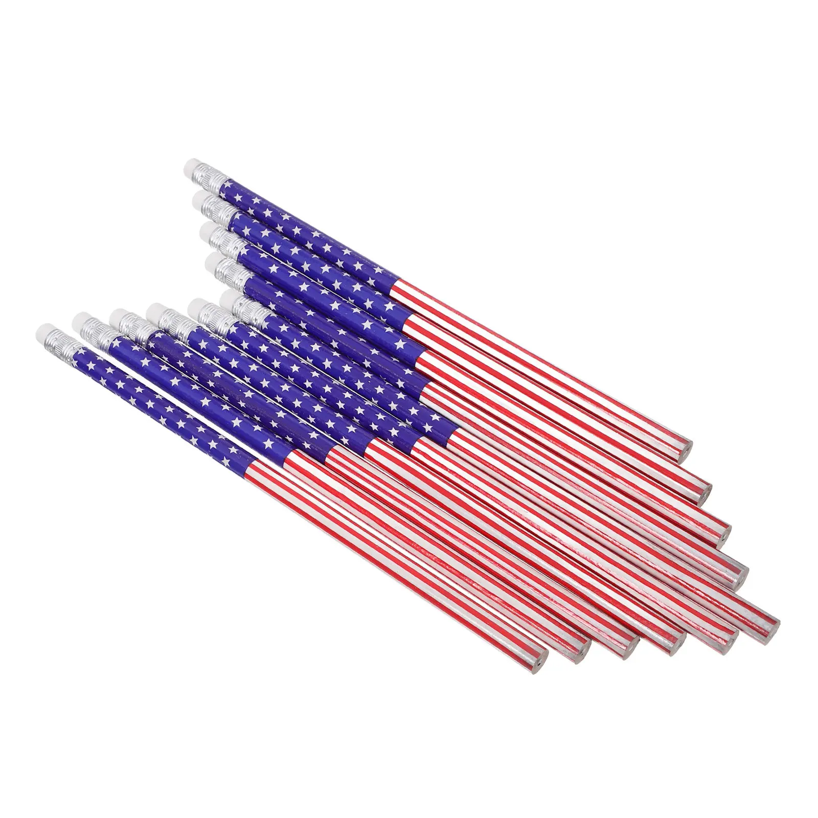120本アメリカ国旗鉛筆-本物の木製愛国筆記具-教室用品-まとめ買い-7月4日パーティーの記念品