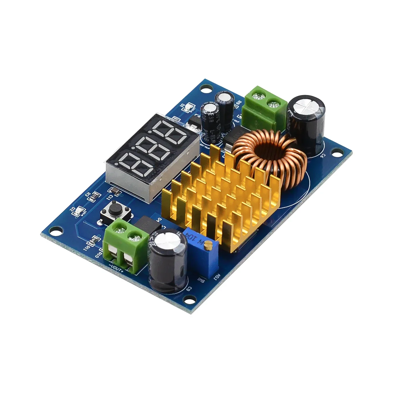 XH-M411 DC 3V-35V To DC 5V-45V Boost Module Digital Voltmeter DC-DC Step Up Module Boost Converter Board 5A Power Adjustable