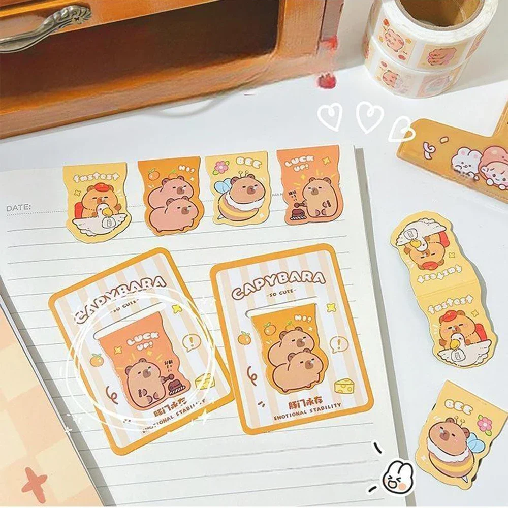 Cartoon Capybara Magnetic Bookmark Double Sided Reading Page Clip Student Gifts Stationery