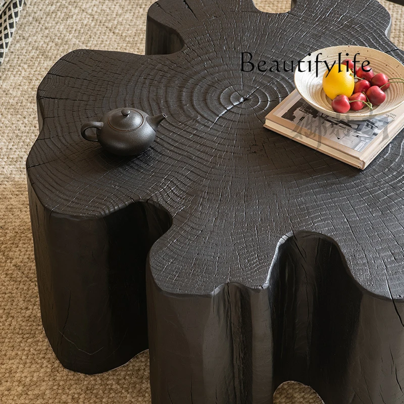 Solid wood petals creative wooden pier coffee table B & B high-end hotel designer tea room home