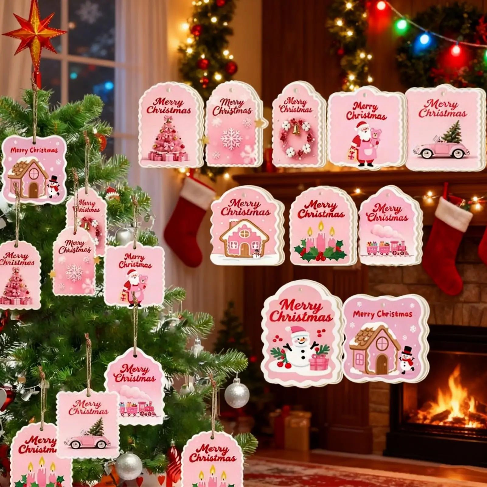 Christmas Tags With String 30 Pieces Ornaments Wood Christmas Tags With String And Holes For Holiday Crafting Birthday Halloween