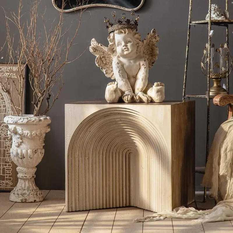 Living room TV cabinet white decorative angel ornament resin retro old cute character sculpture statue crafts
