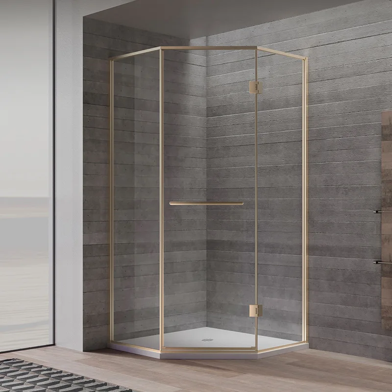 Very narrow frame double glass partition diamond shower room dry and wet separation