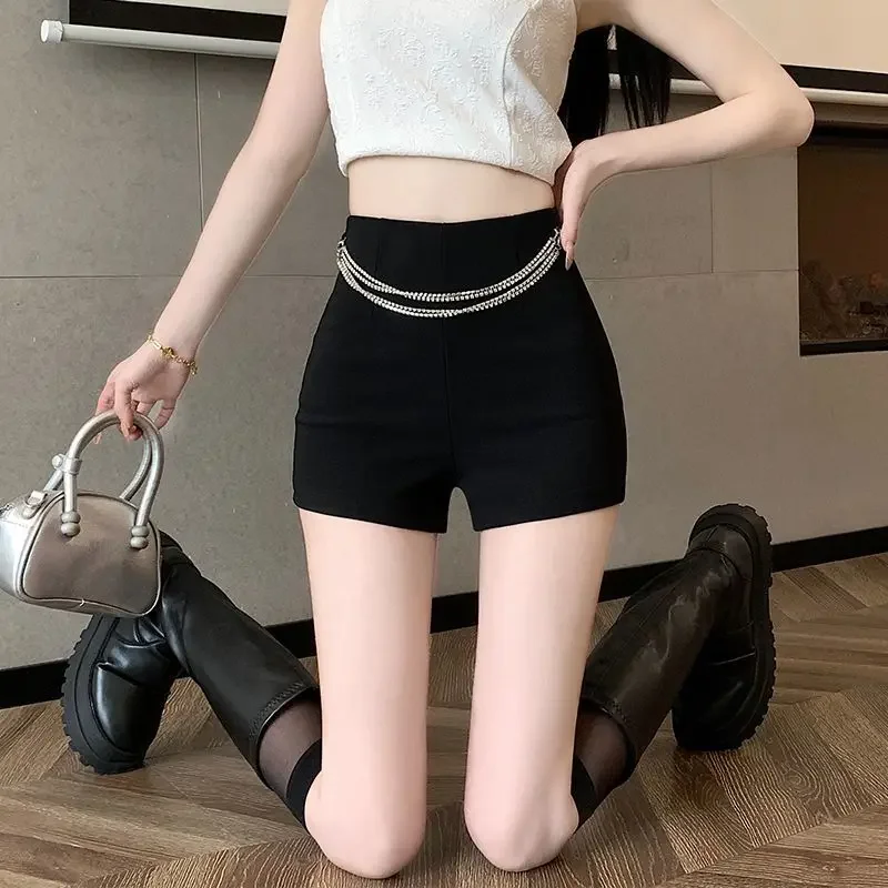 코케트 하이웨이스트 섹시 여성 숏팬츠 블랙 젊은 감각 일반 도매 편안한 2000년대 의류 Y2k XL 빈티지 반바지 여성용