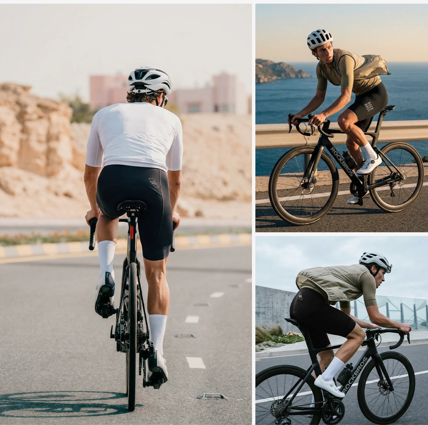 ROCKBROS Sommer-Radlerhose Leichtgewichtig Hochelastisch Atmungsaktiv Weiche Schwammpolsterung Seitentasche Herren-Radlerhose – Detail 17