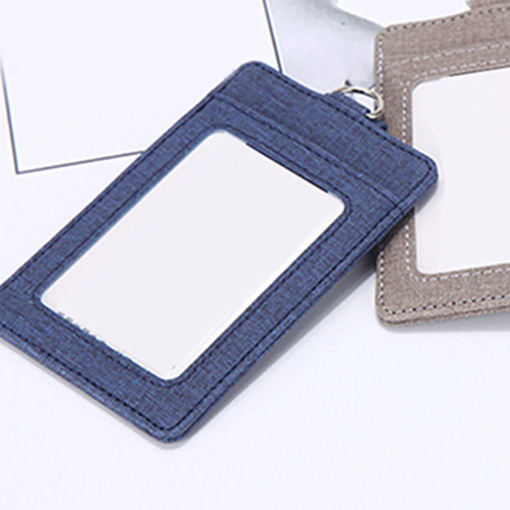 

3Pcs Multifunctional PU Badge Holder Lanyard Set for Id Business Credit Cards Protection Badge Holder with Lanyard