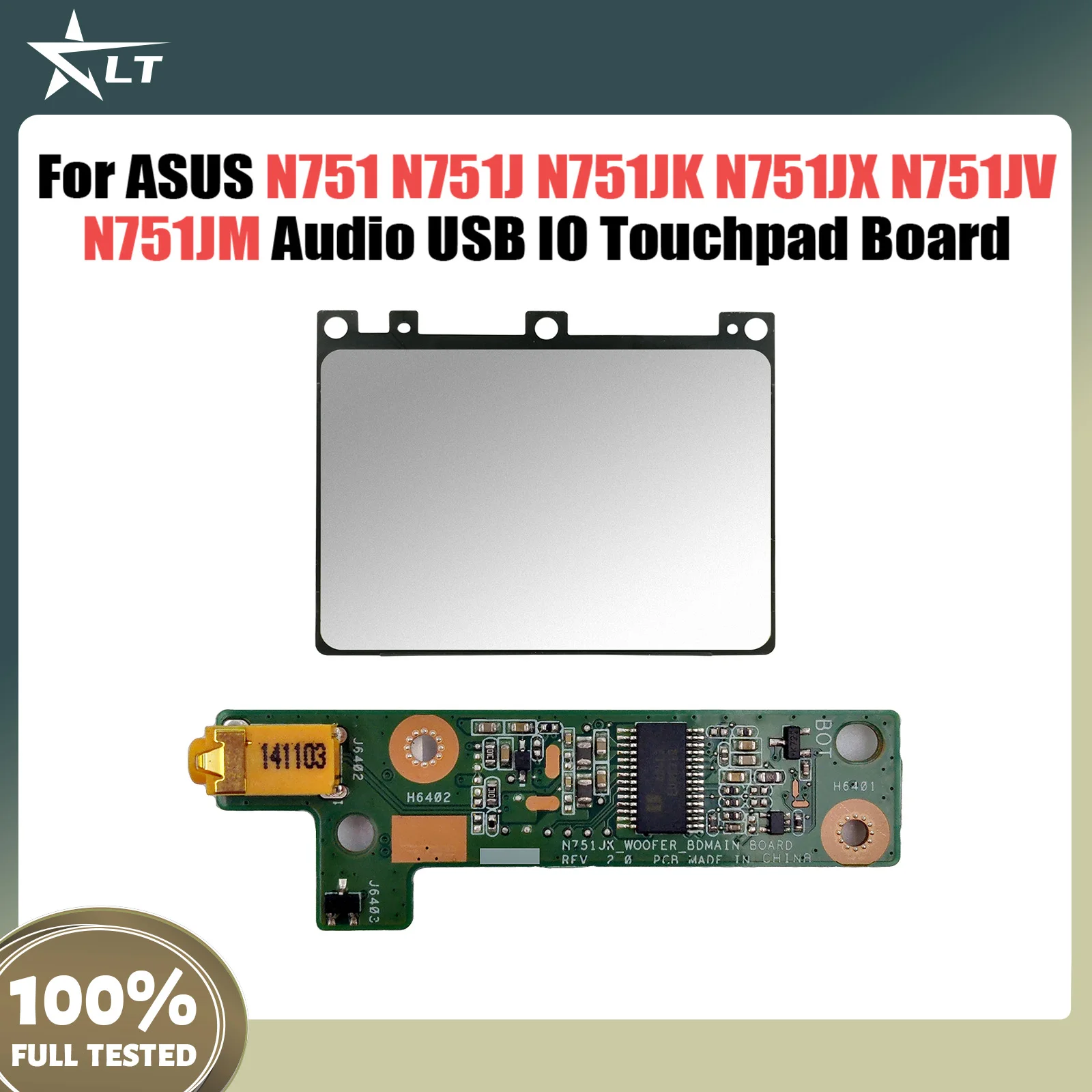 N751J For ASUS N751 N751J N751JK N751JX N751JV N751JM Laptop Audio usb IO board and Touchpad Fast Ship