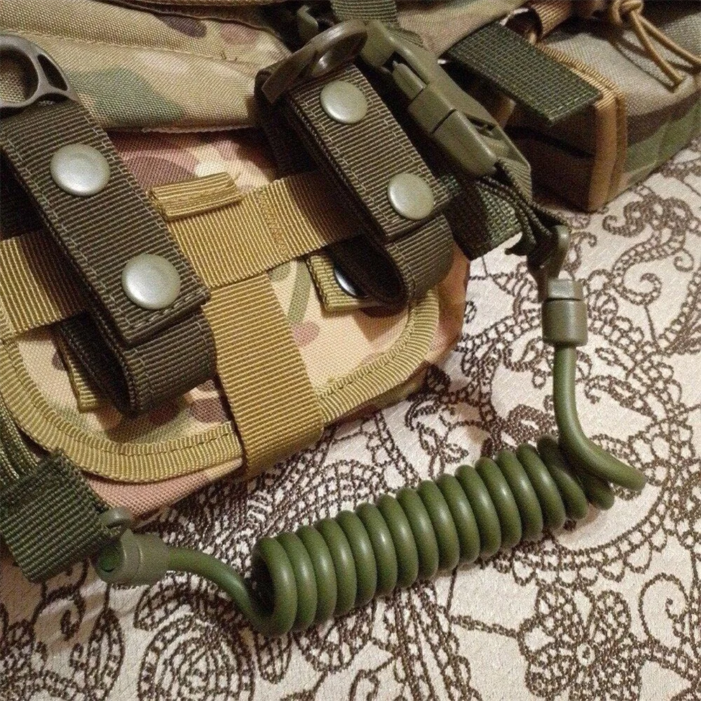 حبل زنبركي متعدد الأغراض ، خارجي ، مقاوم للاهتراء ، مرن ، سلسلة مفاتيح ، حبل أمان ، عسكري ، تكتيكي ، مضاد للخسارة #2