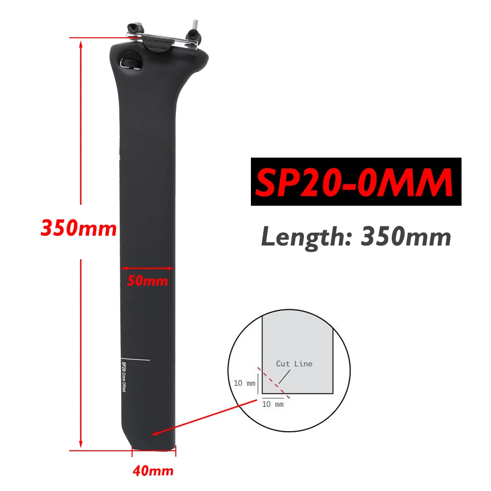 SP20 Carbon Fiber Seat Post For S5 Frames, 350mm 0/15/25° Offset Carbon Brazing Alloy Compatible With S2 S3 S5 S-Series 52x10mm