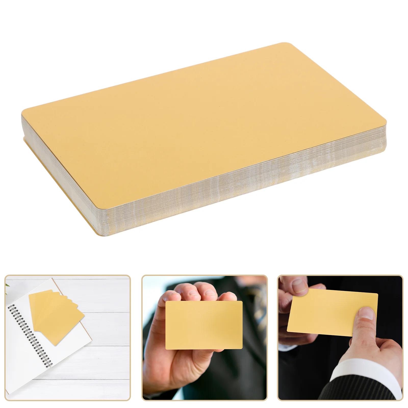 50 Pcs Metal Business Card Engraving Blanks Aluminum Name Cards Gold Stainless Steel Plates