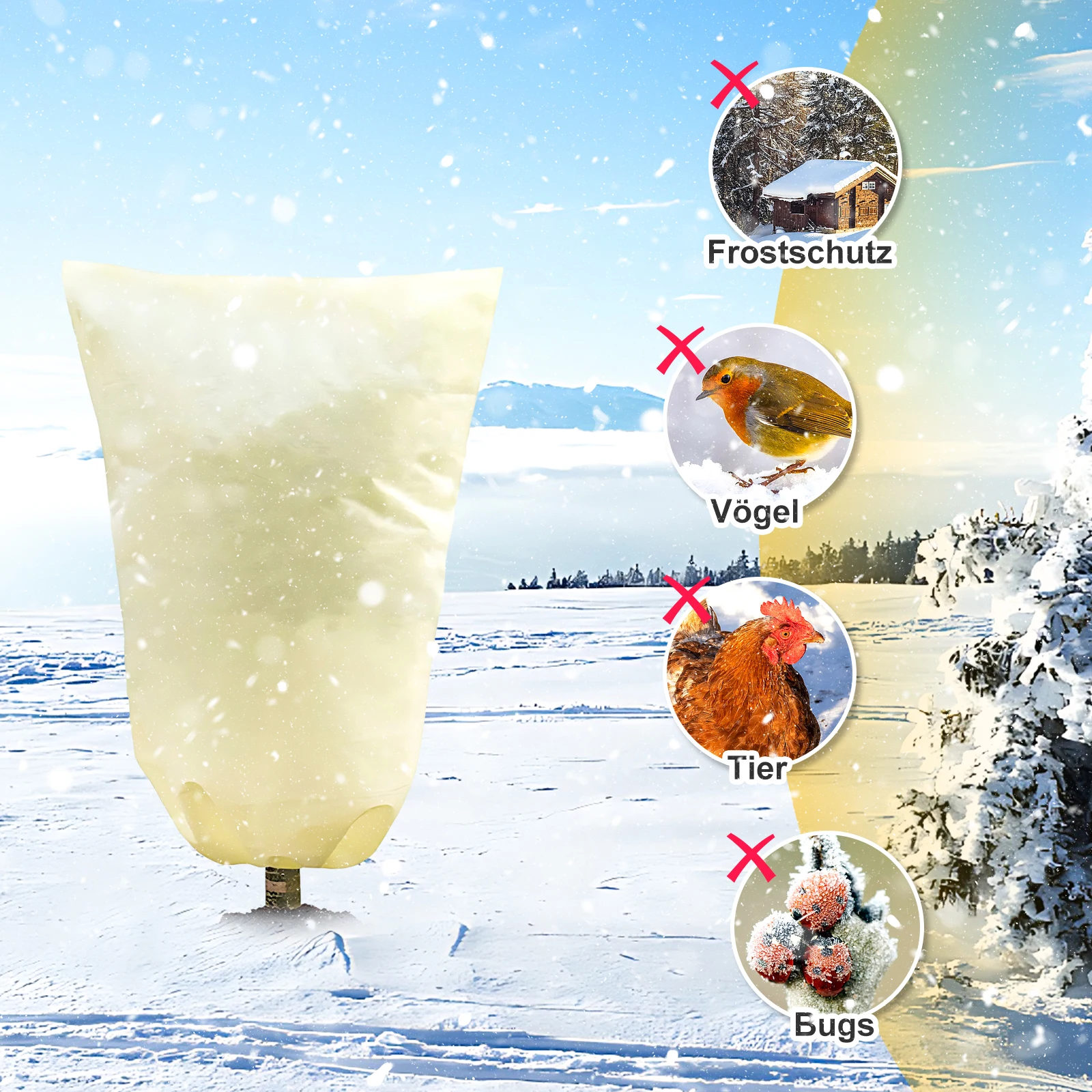 2pcs/set Versatile Application Frost Protection Cover For Different Plants Breathable Pot Plant Bag