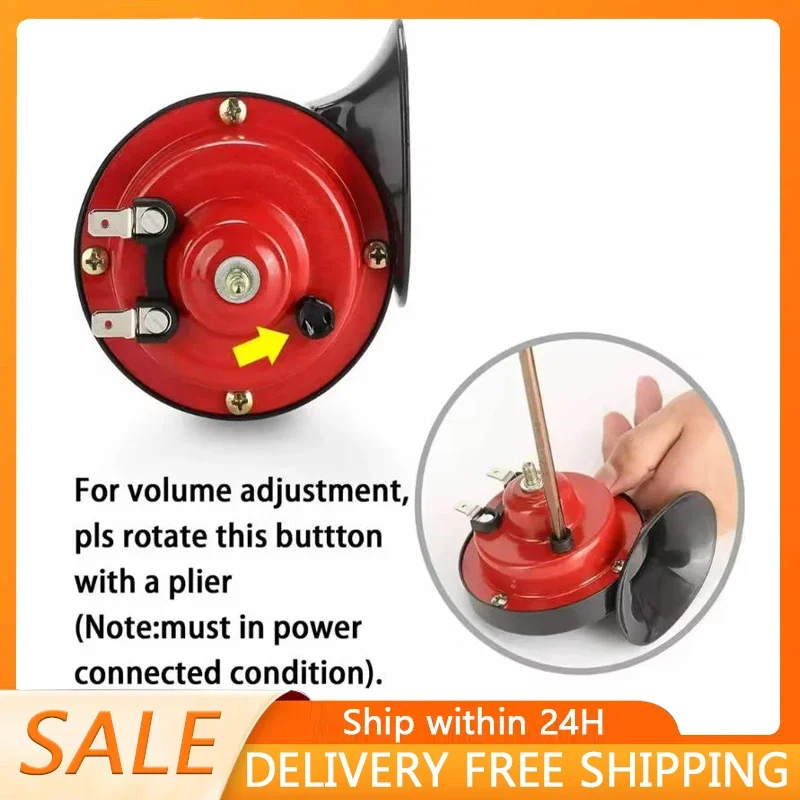 

1/2Pcs 300 DB Car Horn: 12V Electric Snail Horn, Raging Sound Air Horn, for Car Motorcycle Trucks