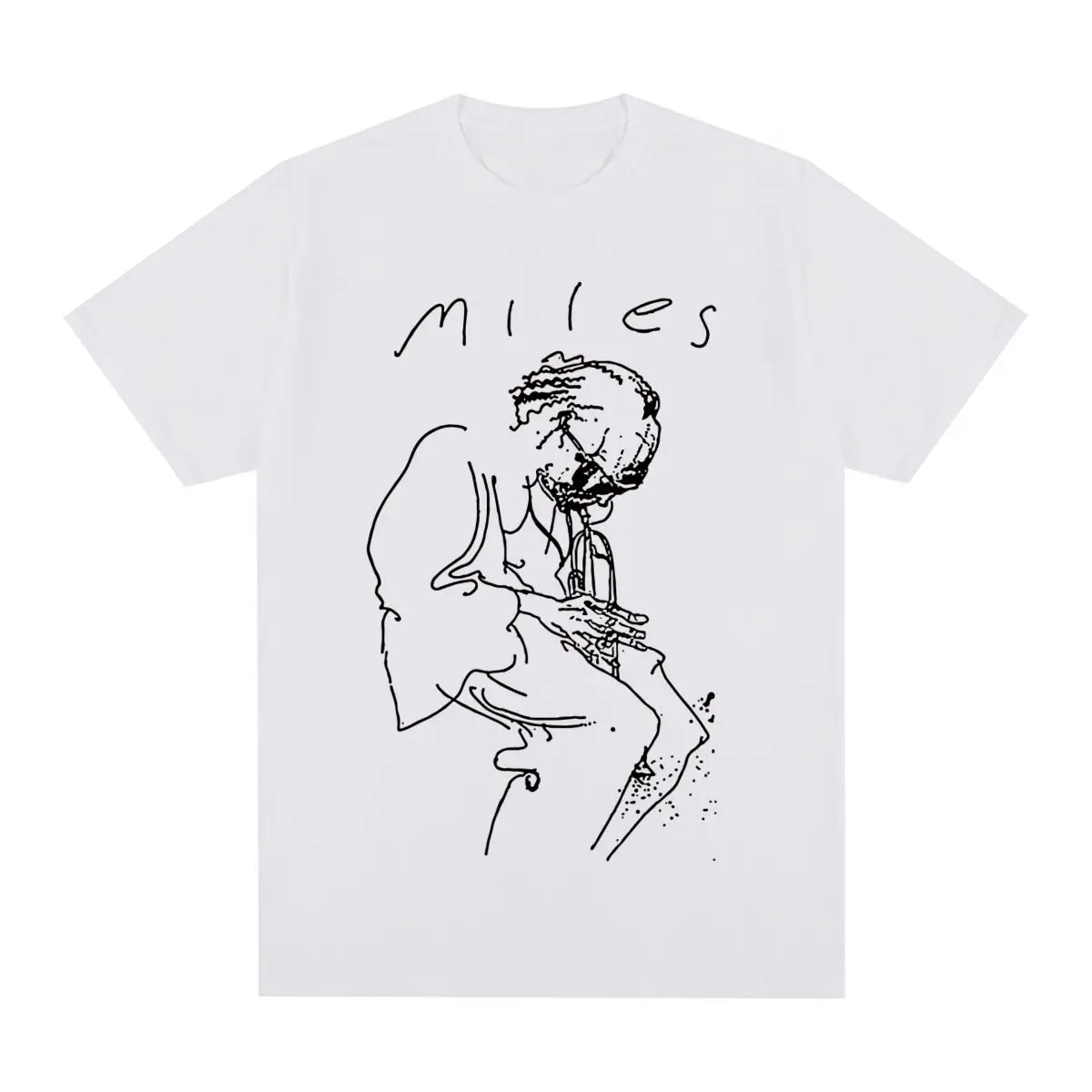 Miles Davis Vintage T-shirt Retro Music Jazz Concert Singer Art  Printed T-shirt Men Women Cotton Casual T-shirt Men's T-shirts