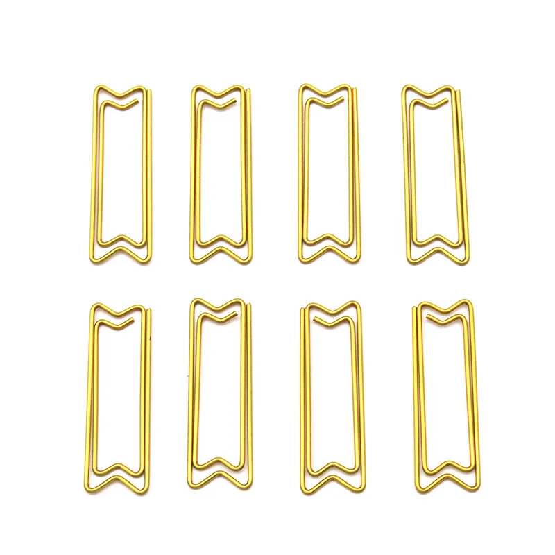 Creative Metal Paper Clip Gold Metal Paper Clips Decorative For Planner Notebook Golden Geometric Shaped Paperclip Arrow Shape