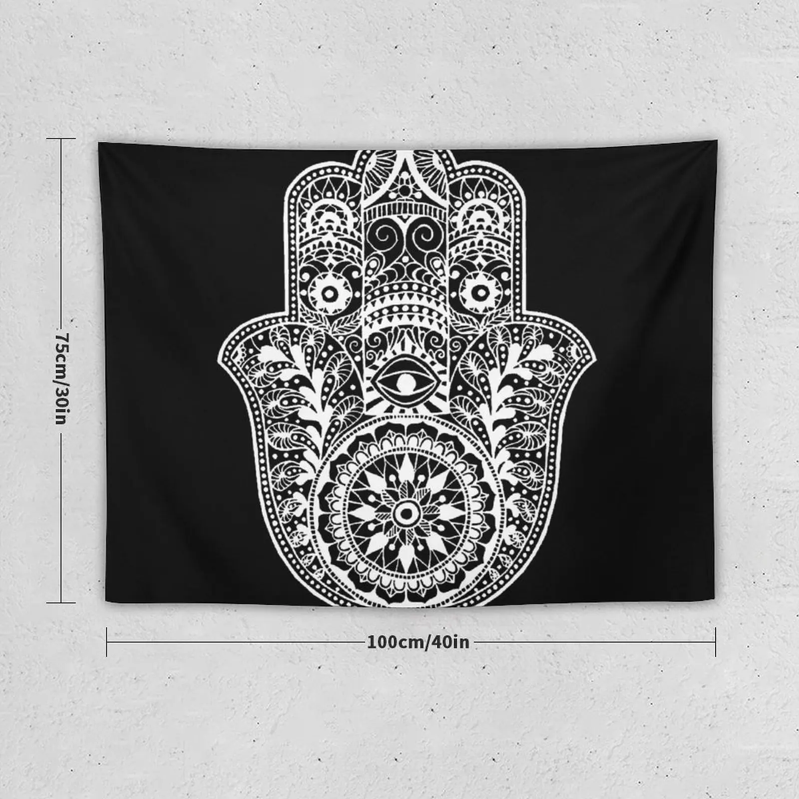 New White Hamsa Hand Tapestry Wall Deco Wall Hanging Wall Room Decor For Girls Wallpaper Bedroom