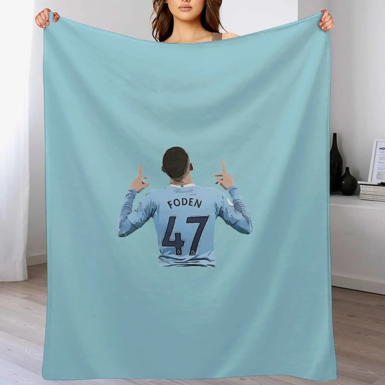 Phil Foden City Celebration 47 Throw Blanket Shaggy wednesday Hair Polar Blankets