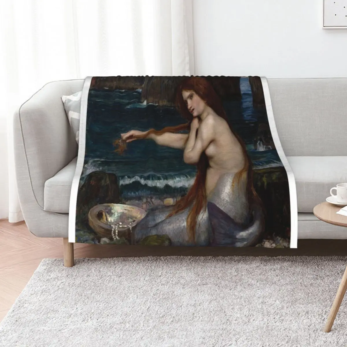 A Mermaid - John William Waterhouse Throw Blanket Travel Soft Plush Plaid Thins Decorative Sofas heavy to sleep Blankets