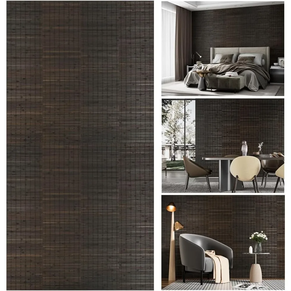 Panneau mural en bambou pour la décoration de la maison, revêtement et revêtement muraux, panneaux muraux de plafond Wainscoting 47,2 x 11,8 po (paquet de 4)