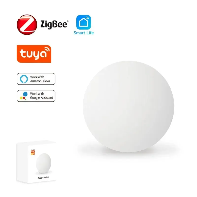 Tuya ZigBee 무선 장면 스위치, 푸시 단추 자동화 시나리오 컨트롤러, 배터리 전원 지능형 연결, Tuya 장치